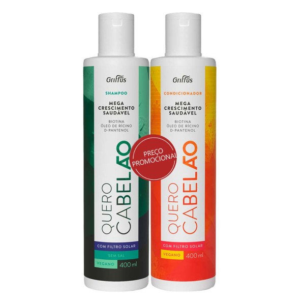Encontraproduto.com.br - Griffus Quero Cabelão Kit - Shampoo + Condicionador
