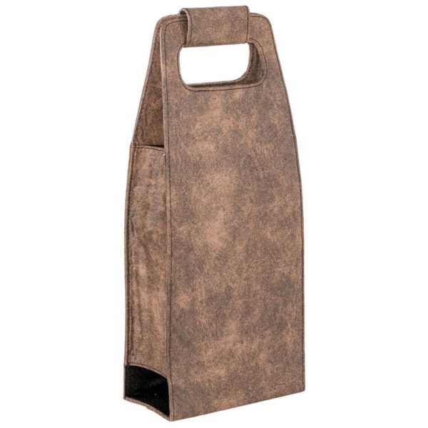 Maleta Bolsa De Courino Para Transportar 2 Garrafas Vinho Cor:marrom