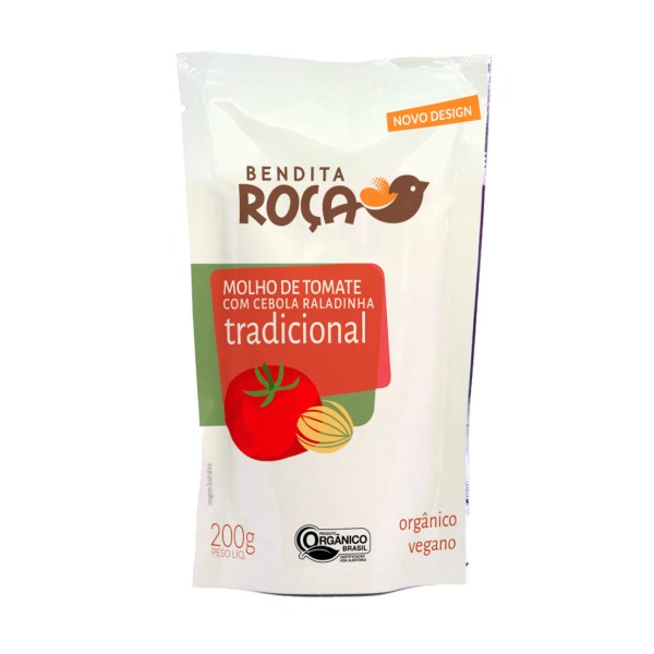 Molho de Tomate Tradicional Orgânico com Cebola Raladinha Bendita Roça 200g