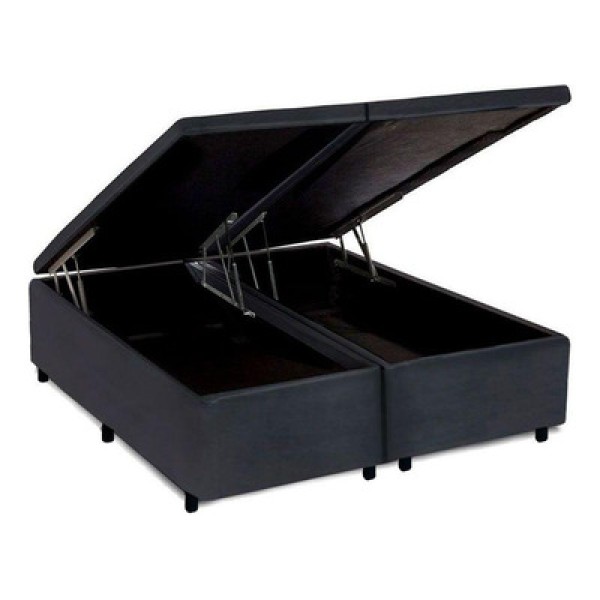 Cama Box Baú King Universal Suede Gray (193x203x35) - Costa Rica