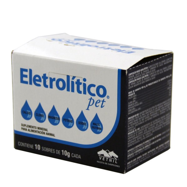 Encontraproduto.com.br - Eletrolítico Pet 10g cx 10 unid Vetnil Cães e Gatos