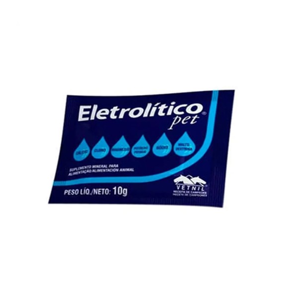 Encontraproduto.com.br - Eletrolítico Pet 10g cx 10 unid Vetnil Cães e Gatos