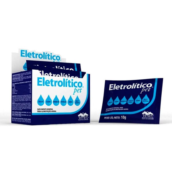 Encontraproduto.com.br - Eletrolítico Pet 10g cx 10 unid Vetnil Cães e Gatos