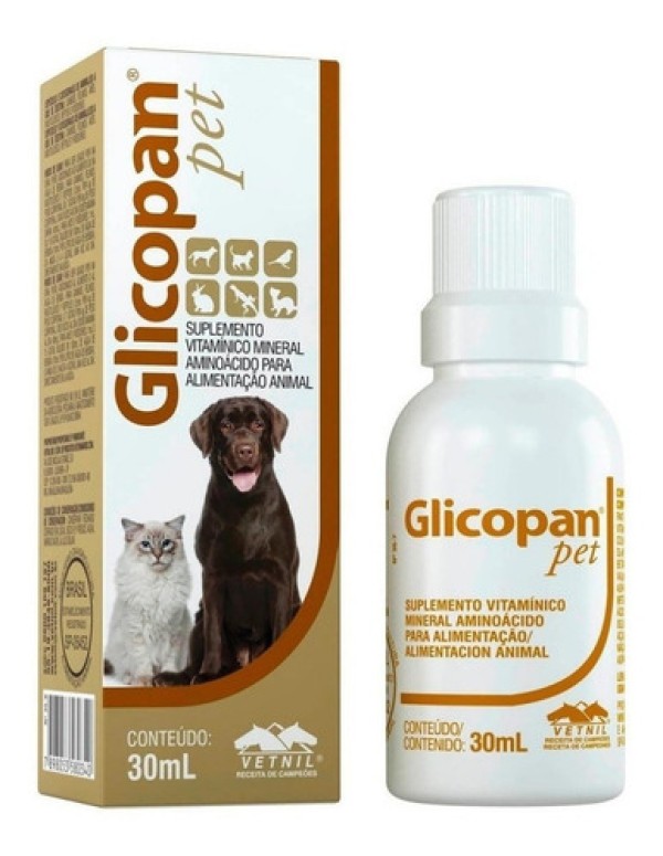 Glicopan Pet Gotas 30ml Vetnil Suplemento p/ Animais