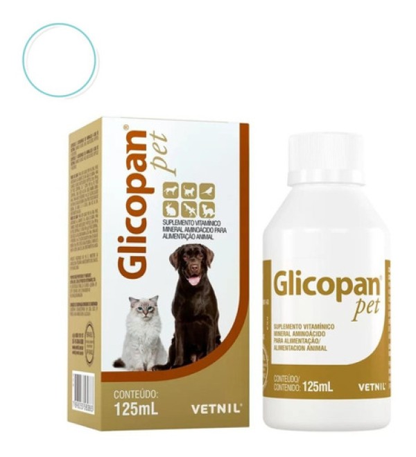 Glicopan Pet 125ml Vetnil Suplemento p/ Animais