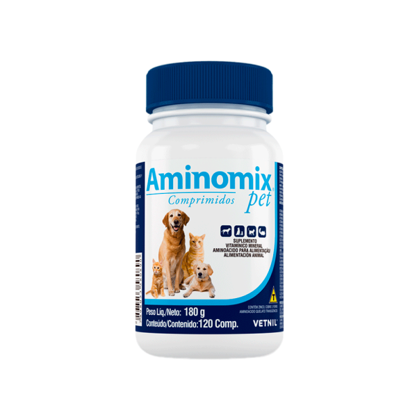 Encontraproduto.com.br - Aminomix Pet 120 comprimidos Vetnil Suplemento Vitamínico Cães