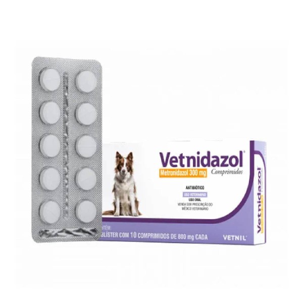 Encontraproduto.com.br - Antibiótico Vetnidazol 300mg com 10 Comprimidos