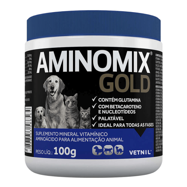 Encontraproduto.com.br - Aminomix Gold 100g Vetnil Suplemento Vitamínico