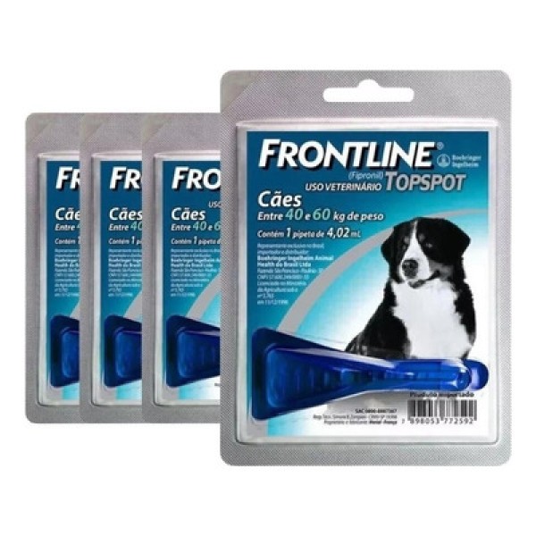 Encontraproduto.com.br - Frontline Top Spot Antipulgas Cães 40 a 60kg cx 10 pipetas Boehringer