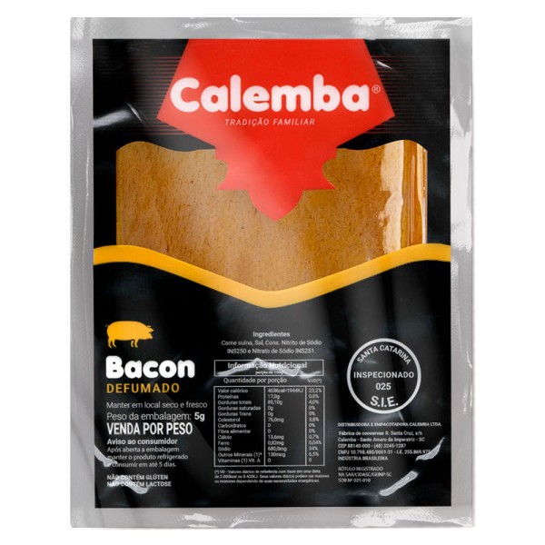 Encontraproduto.com.br - Bacon Defumado Calemba Pacote com 200g