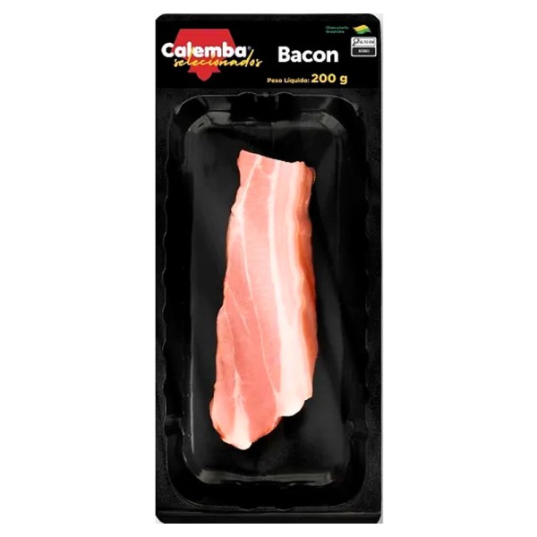 Encontraproduto.com.br - Bacon Suíno Calemba Selecionados Pedaço 200g