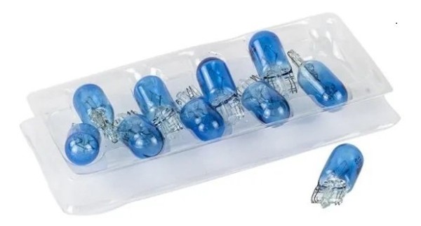 Encontraproduto.com.br - Lâmpada Filamento Esmagada 12V 5W W2.1x9.5D T10 WDG Azul Teslla