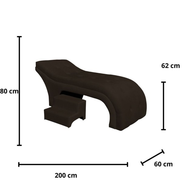Encontraproduto.com.br - Maca Estofada Estética Botonê 60 Cm Sobrancelha Cilios Cor:marrom