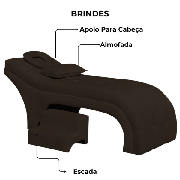 Encontraproduto.com.br - Maca Estofada Estética Botonê 60 Cm Sobrancelha Cilios Cor:marrom