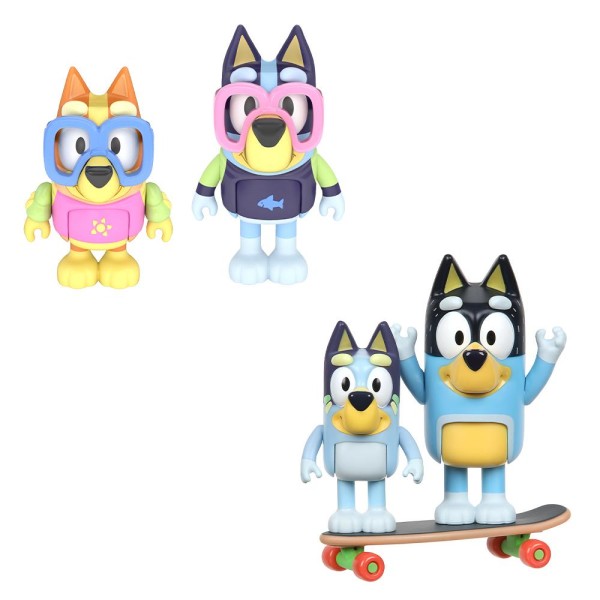 Encontraproduto.com.br - kit Bluey Story C/2 - Skateboarding + Pool Time