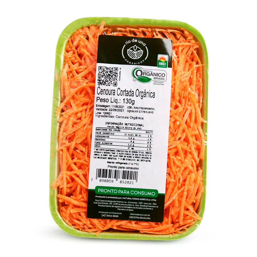 Encontraproduto.com.br - Legumes Cenoura Org. Rio De Una 130g Cort.