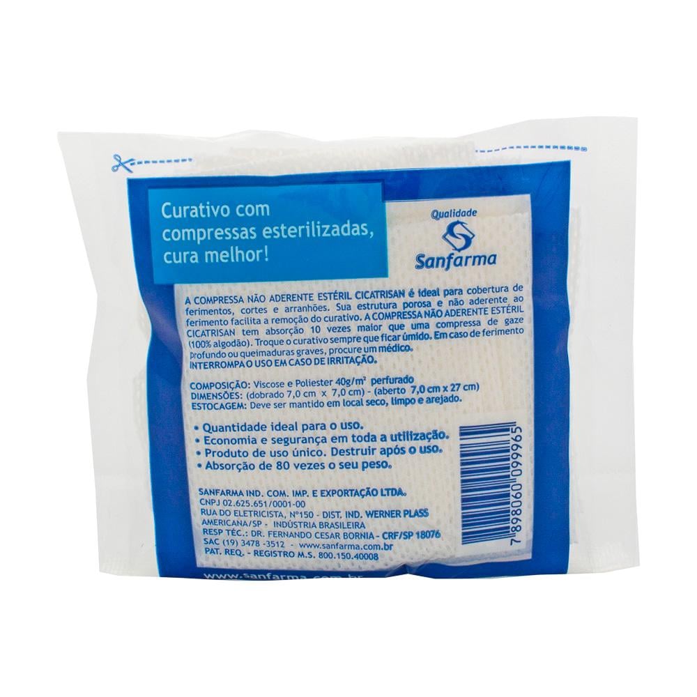 Encontraproduto.com.br - Compressa De Gaze Cicatrisan - Não Aderente - Estéril