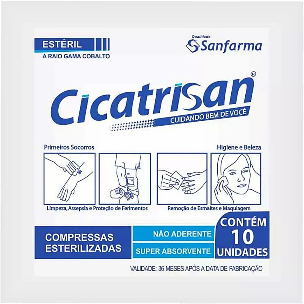 Encontraproduto.com.br - Compressa De Gaze Cicatrisan - Não Aderente - Estéril