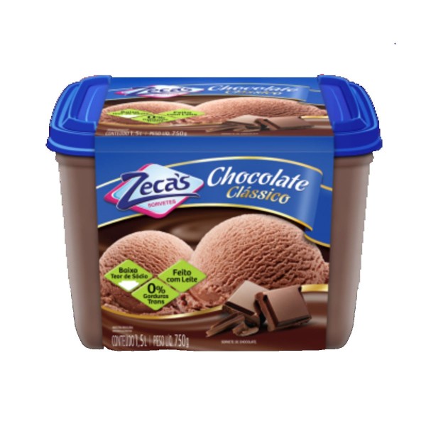 Encontraproduto.com.br - Sorvete Zecas Chocolate Pote 1,5 L