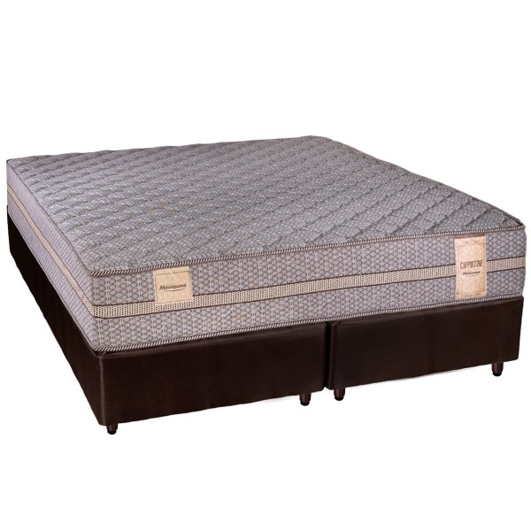 Conjunto Box Super King Espuma Minaspuma Cappuccine II Double Face 193x203x63cm