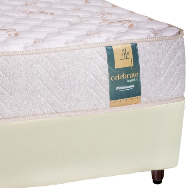 Encontraproduto.com.br - Conjunto Box King Espuma D33 Minaspuma Celebrate II 193x203x60cm