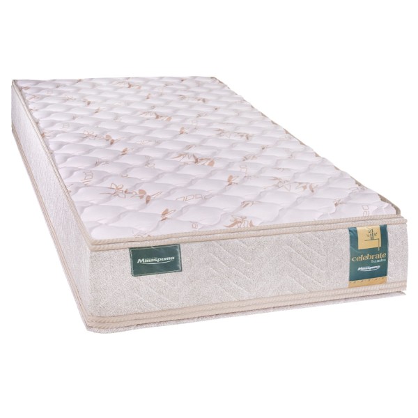 Encontraproduto.com.br - Conjunto Box Solteiro Espuma D33 Minaspuma Celebrate II com Pillow 88x188x63cm