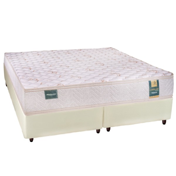 Encontraproduto.com.br - Conjunto Box King Espuma D33 Minaspuma Celebrate II com Pillow 193x203x63cm