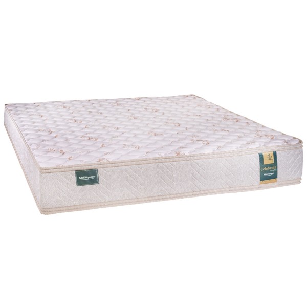 Encontraproduto.com.br - Conjunto Box King Espuma D33 Minaspuma Celebrate II com Pillow 193x203x63cm