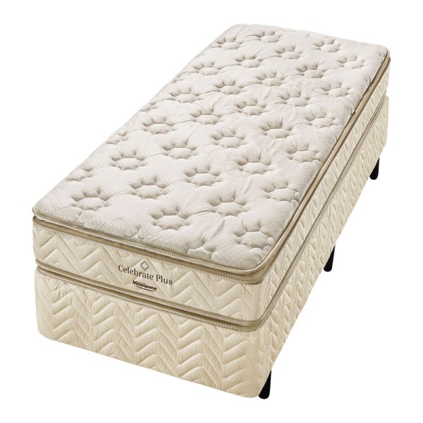 Encontraproduto.com.br - Conjunto Box Solteiro Espuma D33 Minaspuma Celebrate Plus Double Face 88x188x65cm
