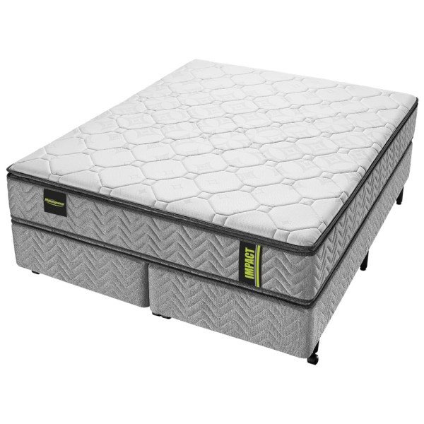 Encontraproduto.com.br - Conjunto Box Super King Molas Minaspuma Impact II Double Face 193x203x70cm