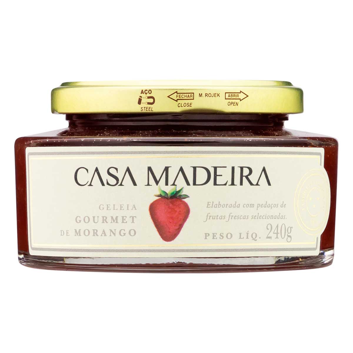 Encontraproduto.com.br - Geleia Tradicional De Morango Com Pedacos Casa Madeira 240g