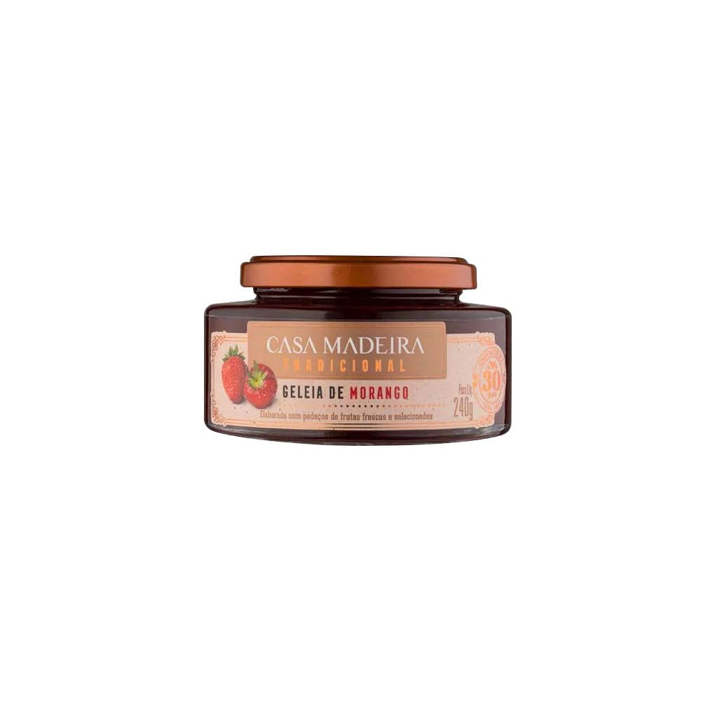 Encontraproduto.com.br - Geleia Tradicional De Morango Com Pedacos Casa Madeira 240g