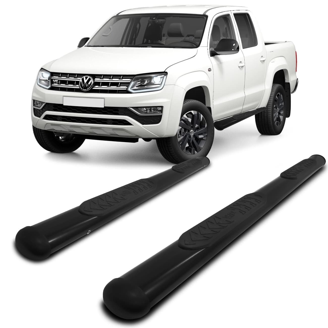 Estribo Lateral Amarok 2010 a 2022 Cabine Dupla Preto Oblongo Oval