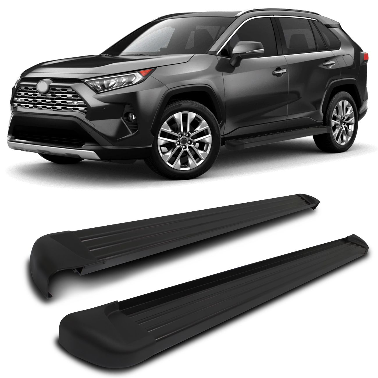 Encontraproduto.com.br - Estribo Lateral RAV4 2020 Alumínio Preto Plataforma Modelo Original Track