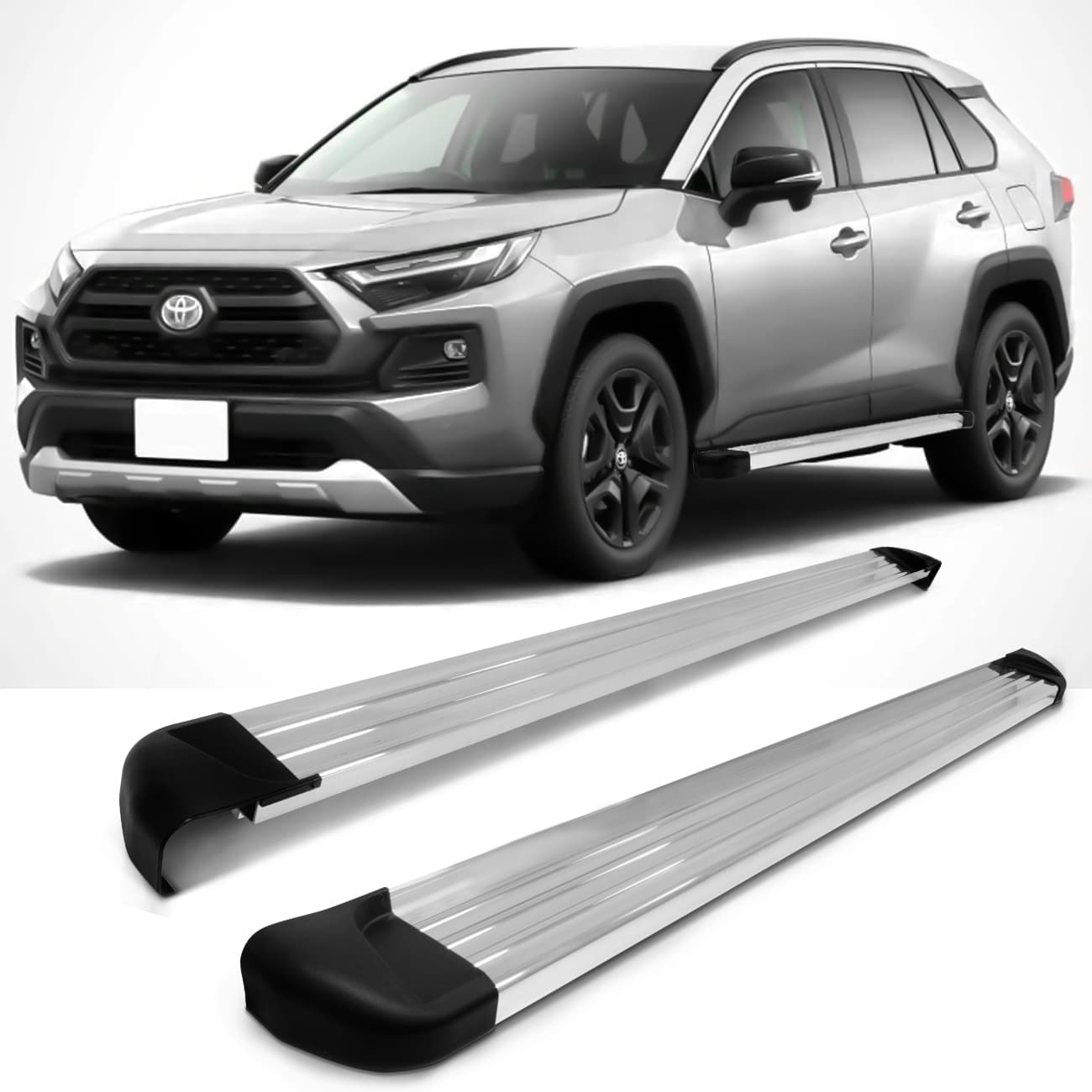 Encontraproduto.com.br - Estribo Lateral Toyota RAV4 2020 2021 2022 2023 Alumínio Polido Plataforma Track