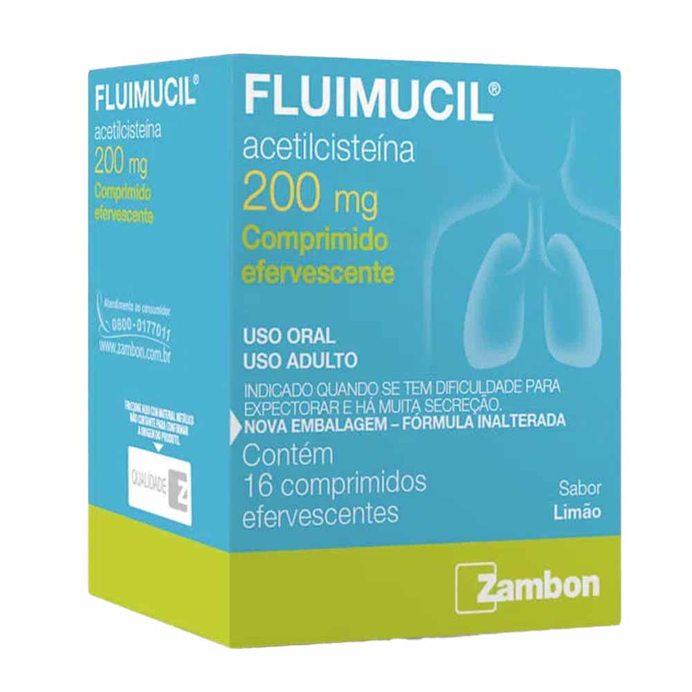 Encontraproduto.com.br - Fluimucil 200mg 16 Comprimidos Efervescentes