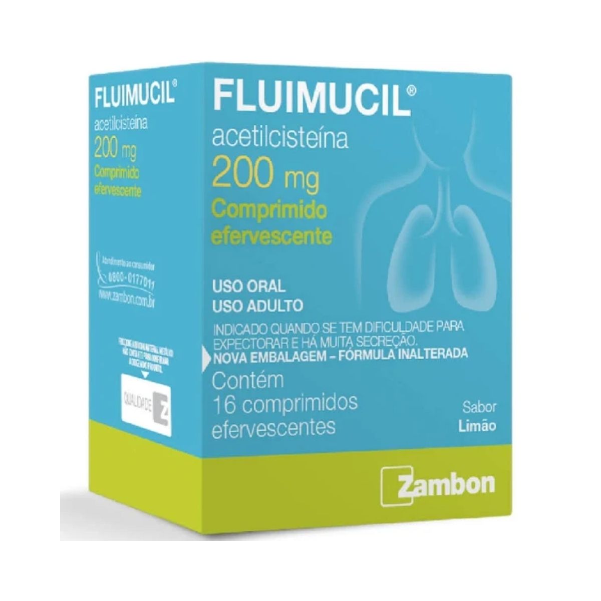 Encontraproduto.com.br - Fluimucil 200mg 16 Comprimidos Efervescentes