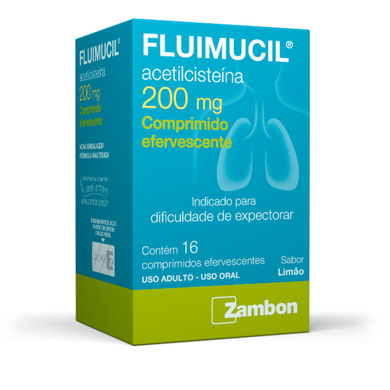 Encontraproduto.com.br - Fluimucil 200mg 16 Comprimidos Efervescentes