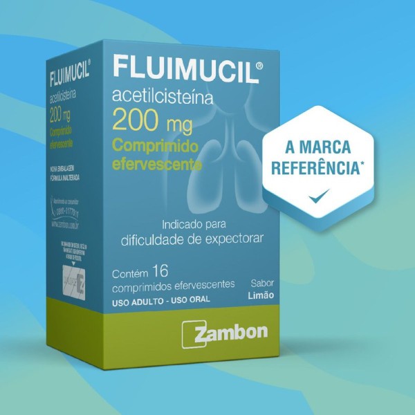 Encontraproduto.com.br - Fluimucil 200mg 16 Comprimidos Efervescentes