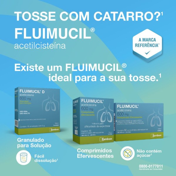 Encontraproduto.com.br - Fluimucil 200mg 16 Comprimidos Efervescentes