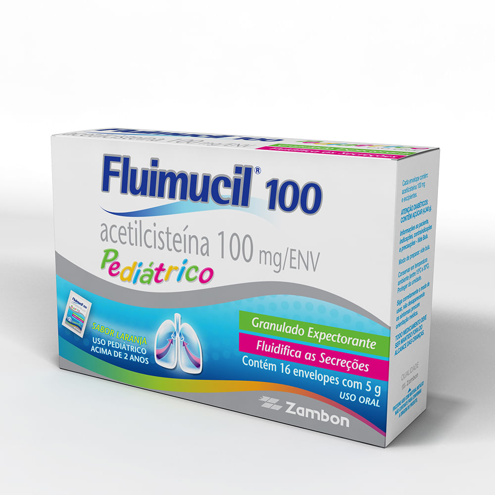 Encontraproduto.com.br - FLUIMUCIL GRANULOS ENVELOPE 100MG 5 G x 16 (INF)