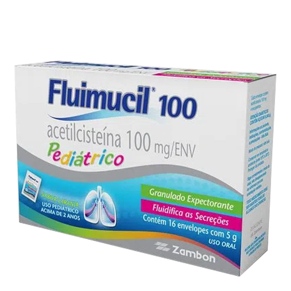 Encontraproduto.com.br - FLUIMUCIL GRANULOS ENVELOPE 100MG 5 G x 16 (INF)