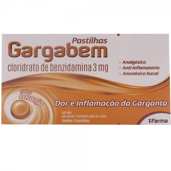 Gargabem 8 Pastilhas Laranja
