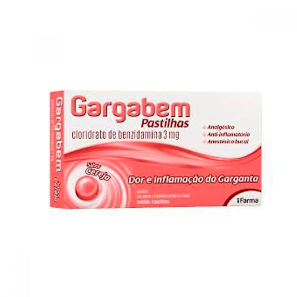 Encontraproduto.com.br - Gargabem Cereja 3mg 8 Pastilhas
