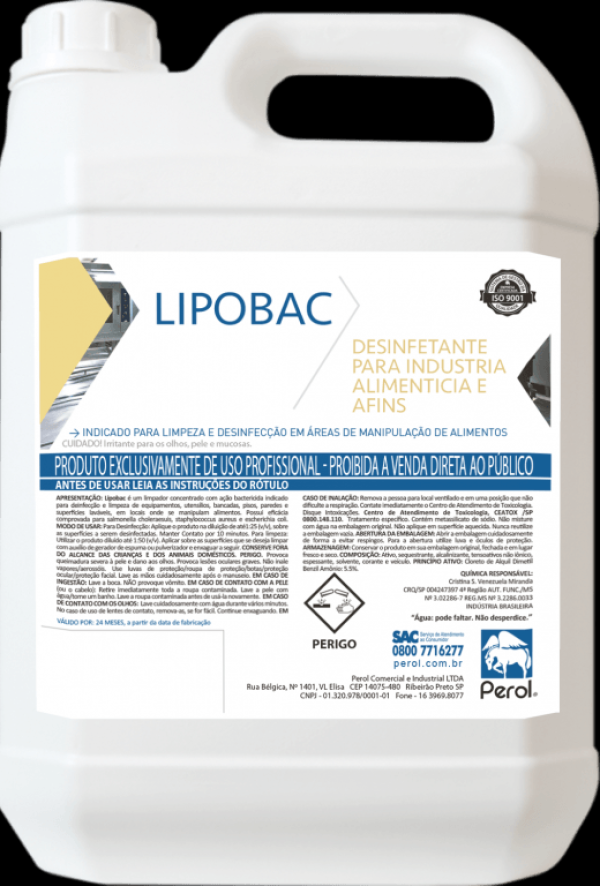 Perol Limpador Lipobac C/5Lt