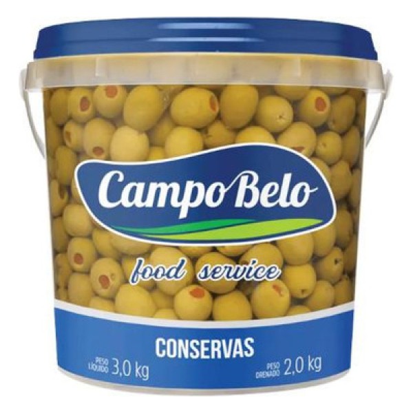 Encontraproduto.com.br - Azeitona Verde Campo Belo Recheada Balde com 2kg