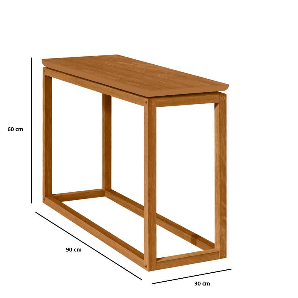 Encontraproduto.com.br - Mesa de Apoio Retangular Sala de Estar Para Sofá Quarto Lateral Multiuso Preto Marrom Madeira