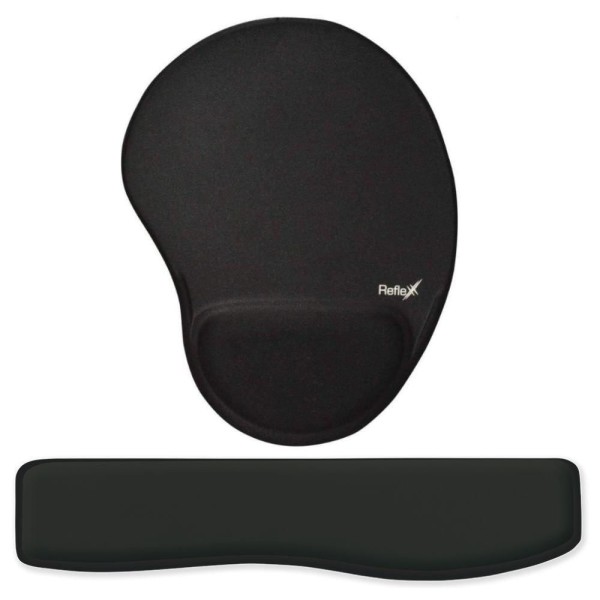 Encontraproduto.com.br - Kit Ergonômico Mouse Pad + Apoio De Pulso Para Teclado Preto - Reflex
