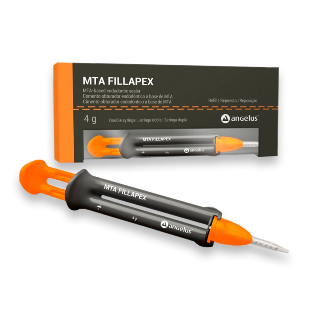 Encontraproduto.com.br - Cimento Endodôntico MTA Fillapex Seringa Dupla 4g + Ponta Misturadora Intracanal - Angelus