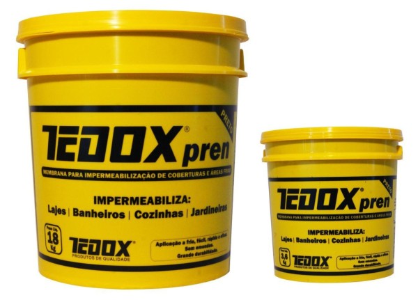 Encontraproduto.com.br - Impermeabilizante Tedox Pren Preto 3,6Kg